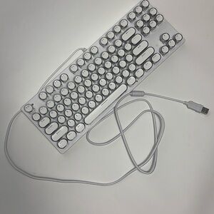 White Wired Mechanical Keyboard Full Size